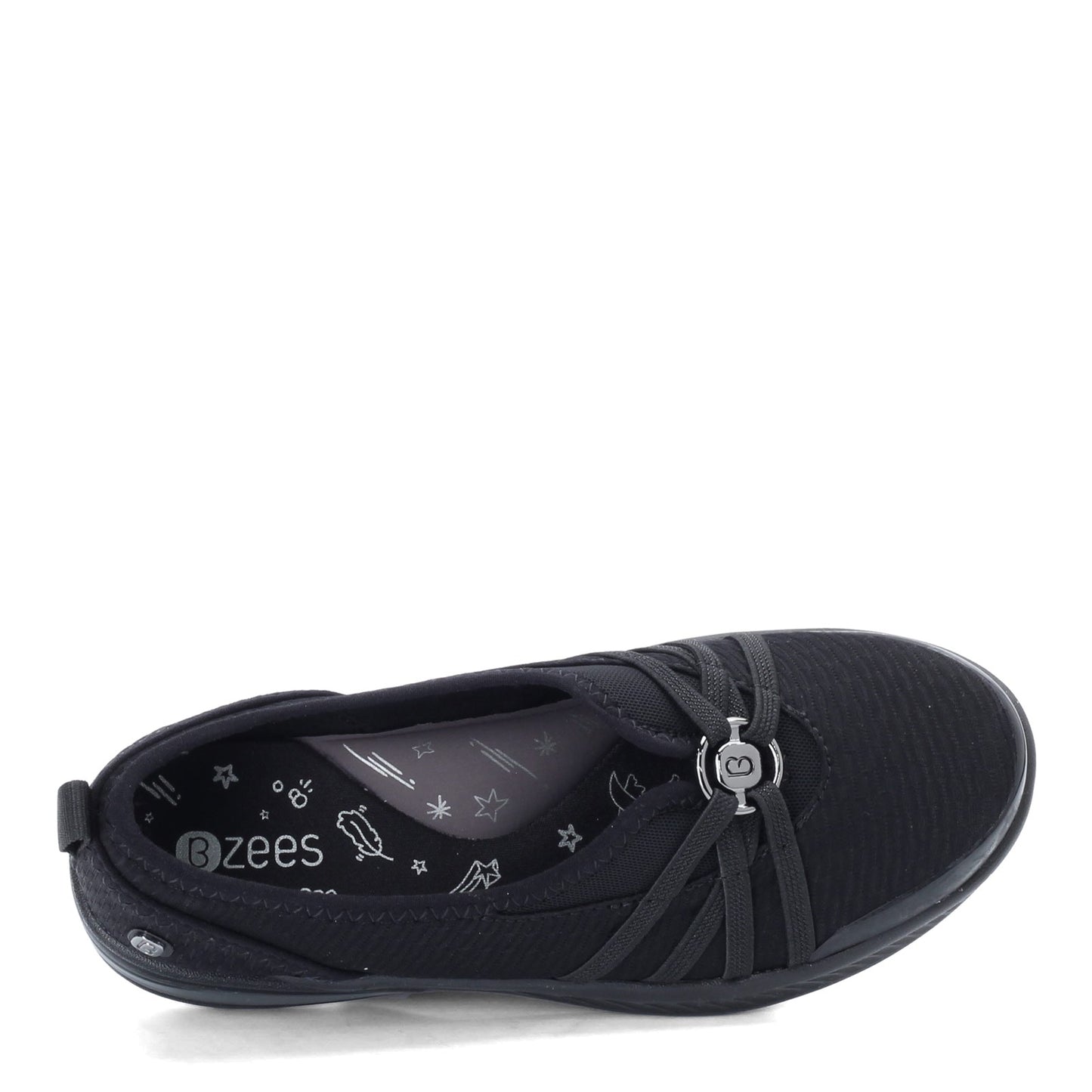 Peltz Shoes  Women's BZees Niche Slip-On Black Mesh E6165F1001