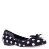Peltz Shoes  Women's J Renee Edie Flat Black/White Polka Dot EDIE-FABWP