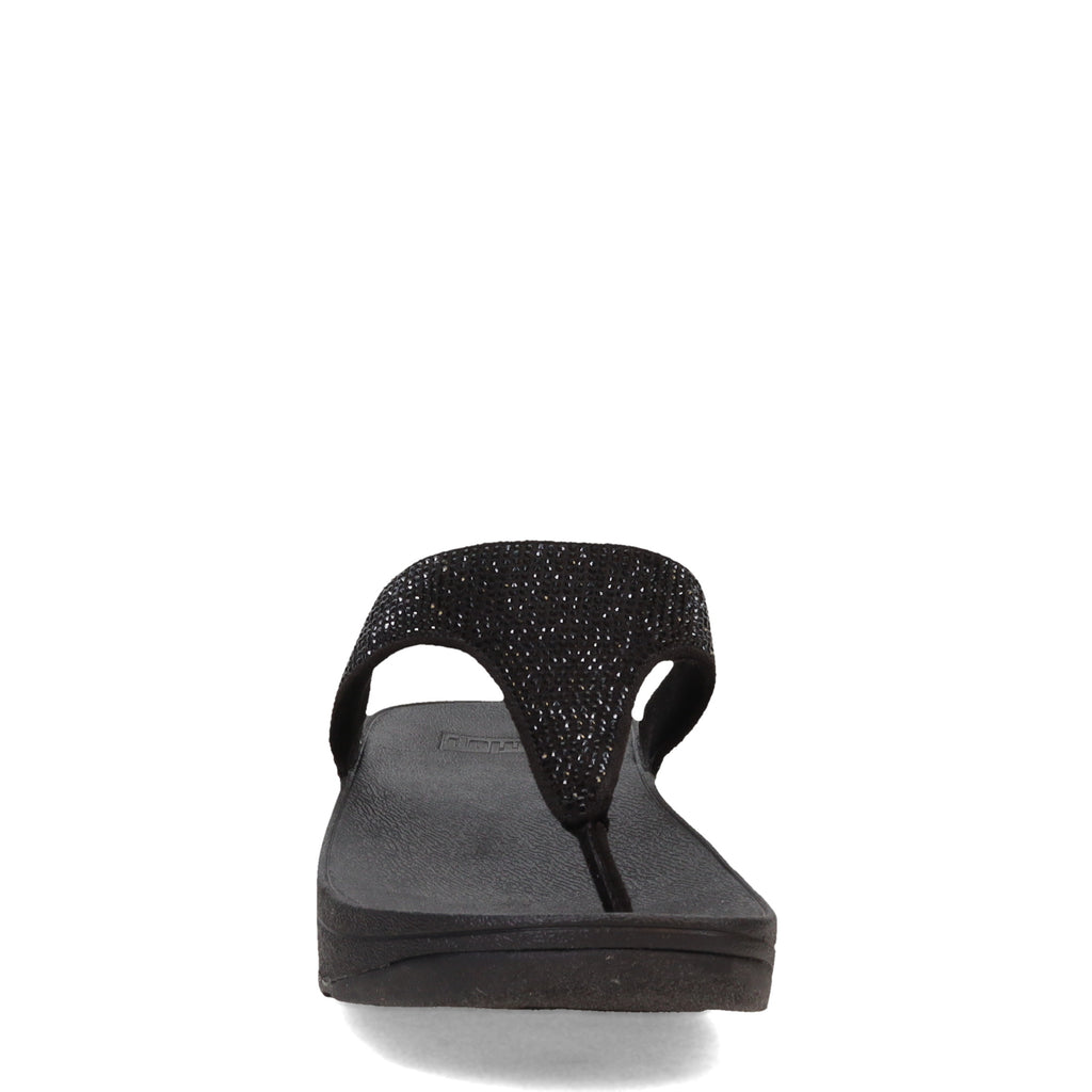 Women's FitFlop Lulu Crystal Thong Sandal SOLID BLACK EJ8-090