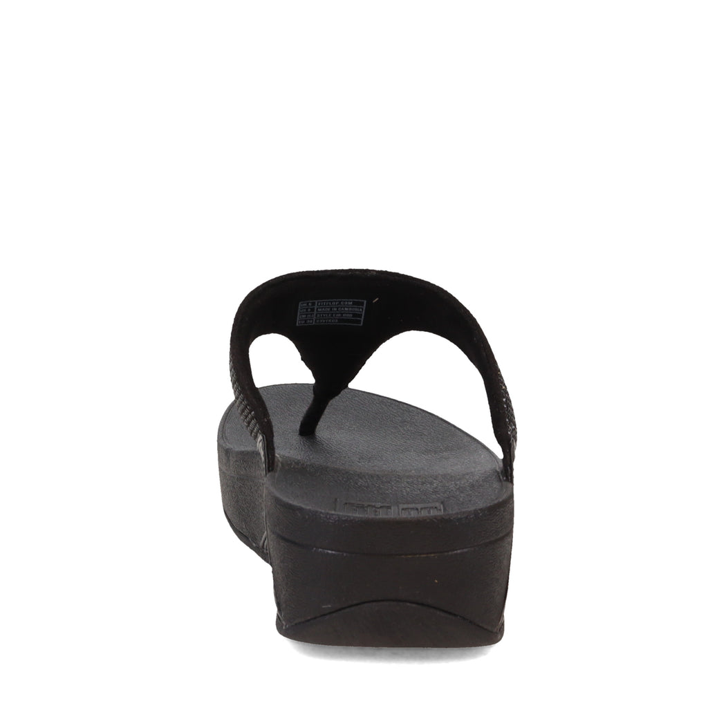 Women's FitFlop Lulu Crystal Thong Sandal SOLID BLACK EJ8-090