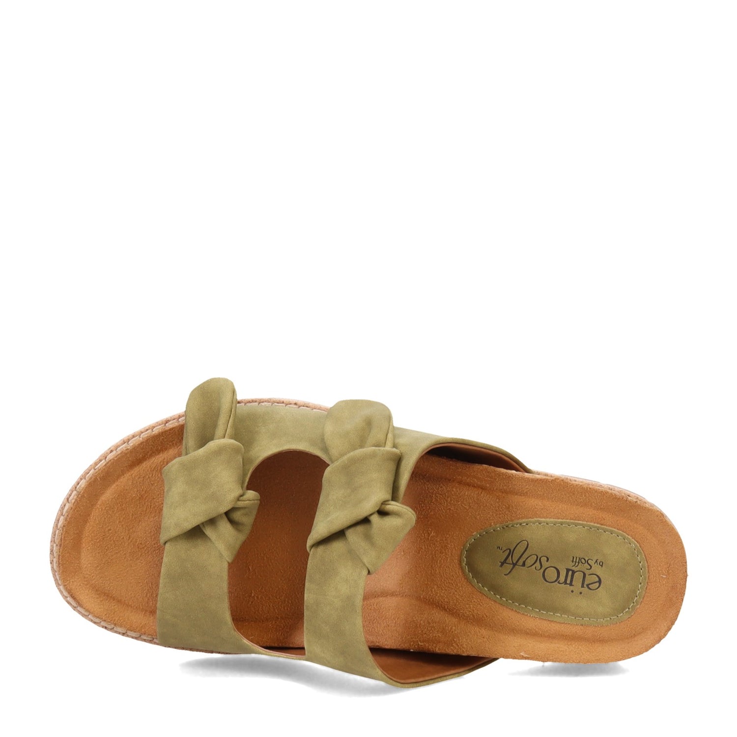 Peltz Shoes  Women's Eurosoft by Sofft Golden Sandal GREEN ES0034406