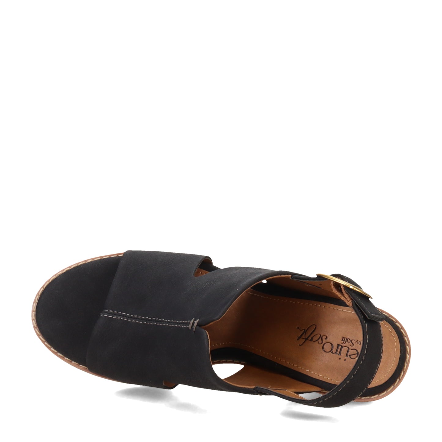 Peltz Shoes  Women's Eurosoft by Sofft Taite Sandal BLACK ES0035401
