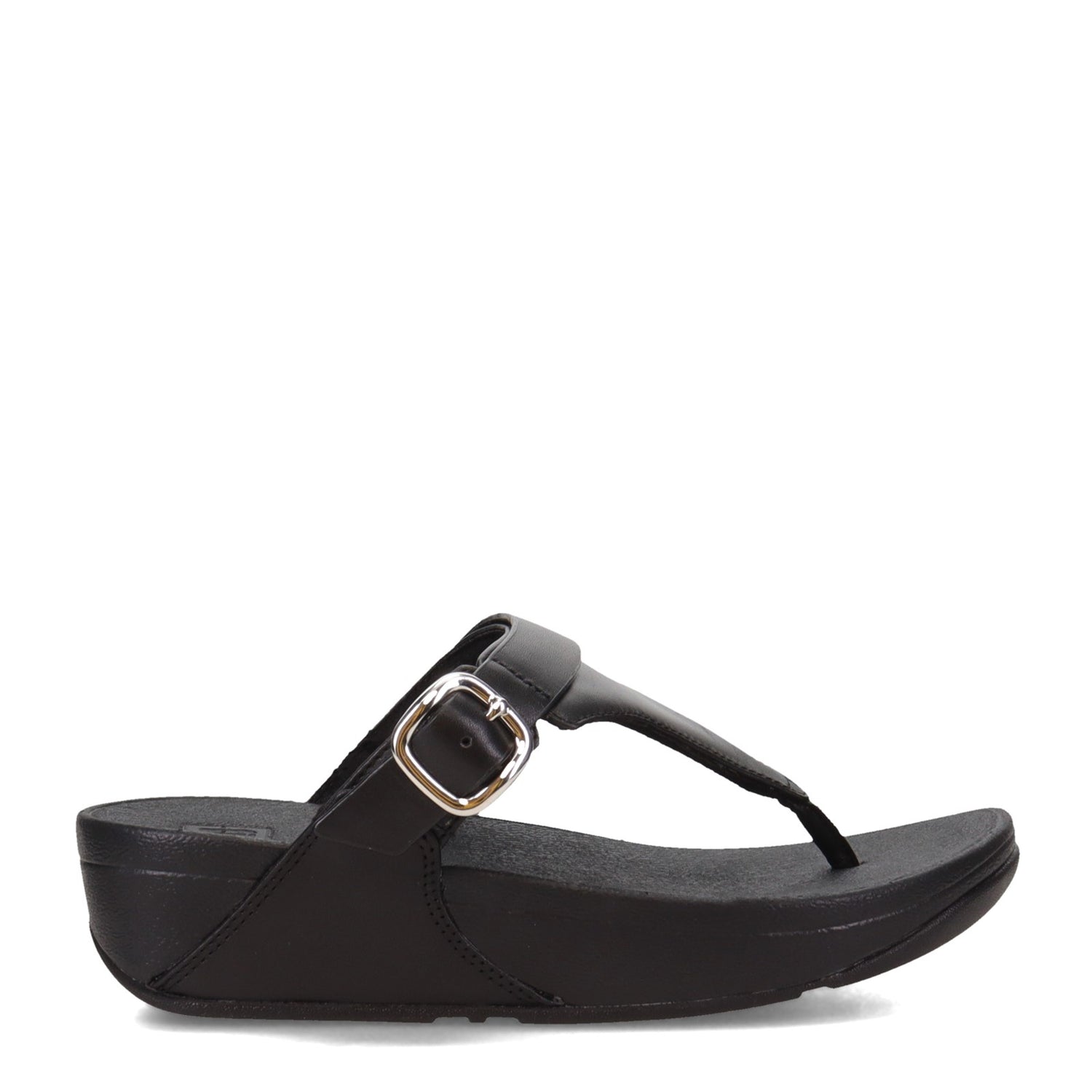 Peltz Shoes  Women's FitFlop Lulu Adjustable Thong Sandal Black ES8-090