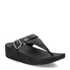 Peltz Shoes  Women's FitFlop Lulu Adjustable Thong Sandal Black ES8-090