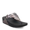 Peltz Shoes  Women's FitFlop Lulu Adjustable Thong Sandal Pewter ES8-A68