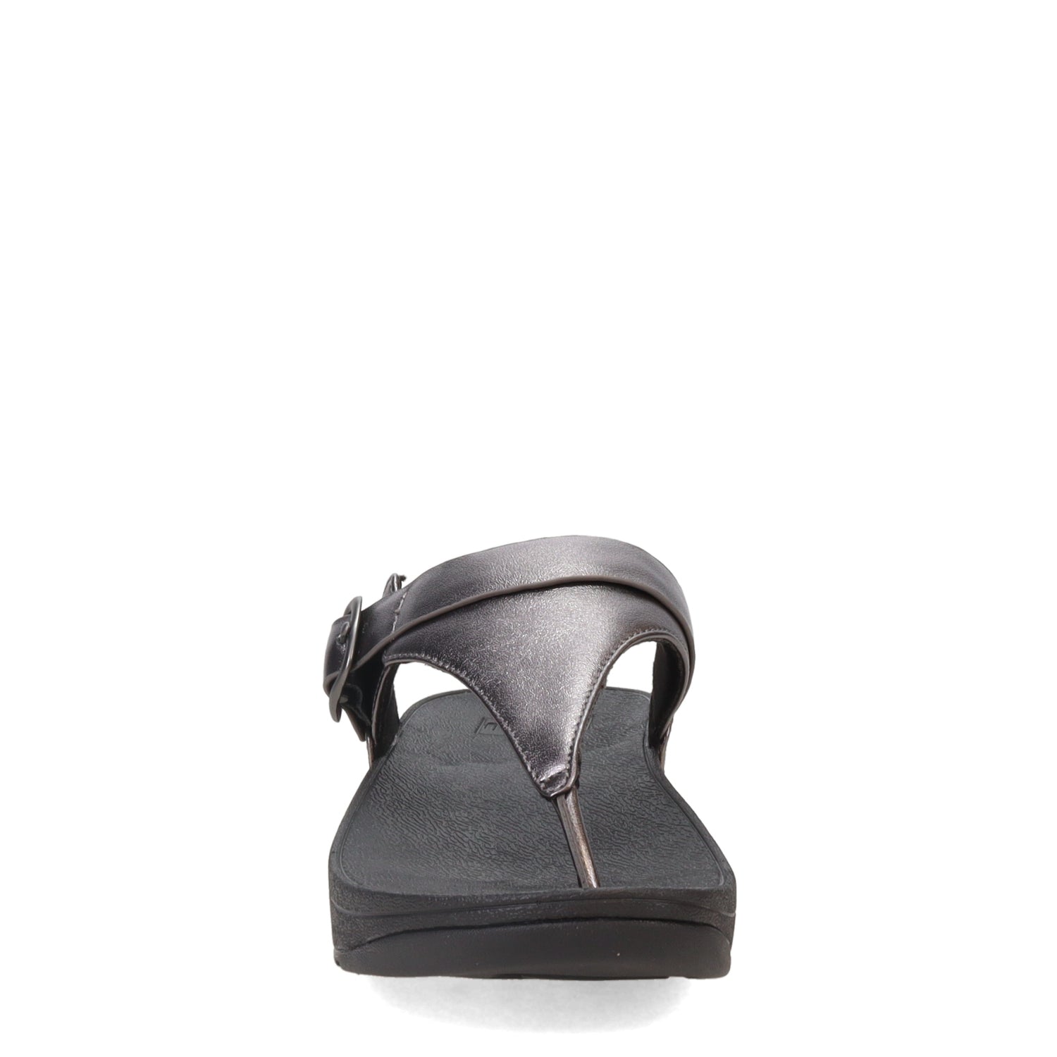 Peltz Shoes  Women's FitFlop Lulu Adjustable Thong Sandal Pewter ES8-A68