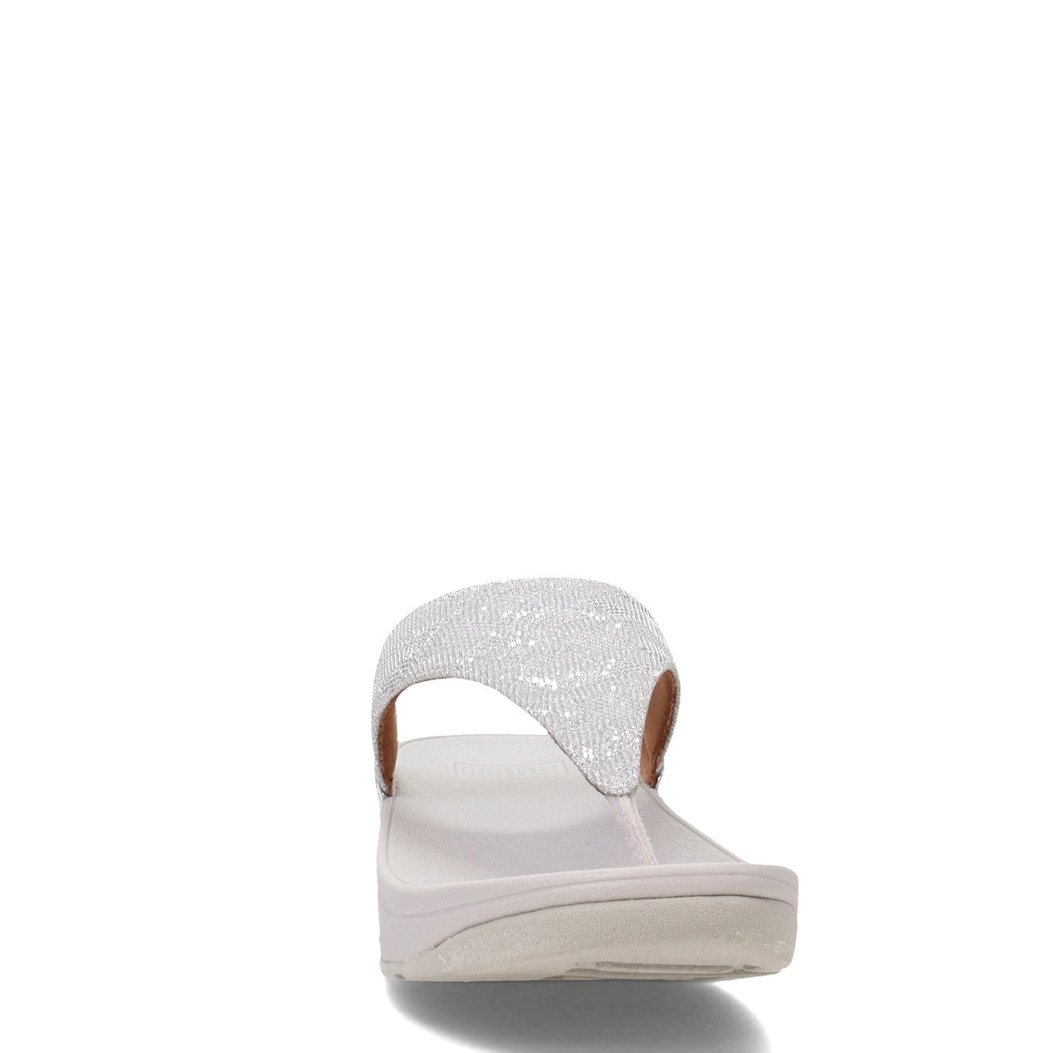Peltz Shoes  Women's FitFlop Lulu Thong Sandal Silver Glint ET9-011