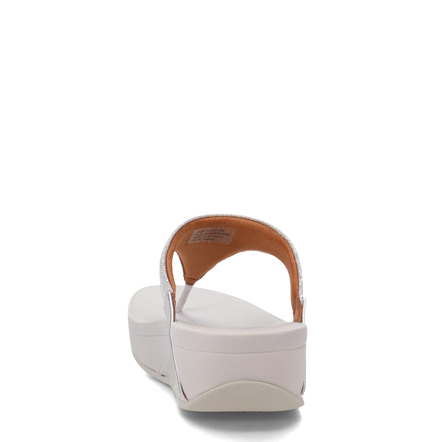 Peltz Shoes  Women's FitFlop Lulu Thong Sandal Silver Glint ET9-011