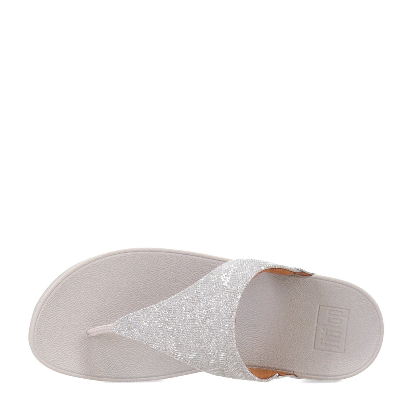 Peltz Shoes  Women's FitFlop Lulu Thong Sandal Silver Glint ET9-011