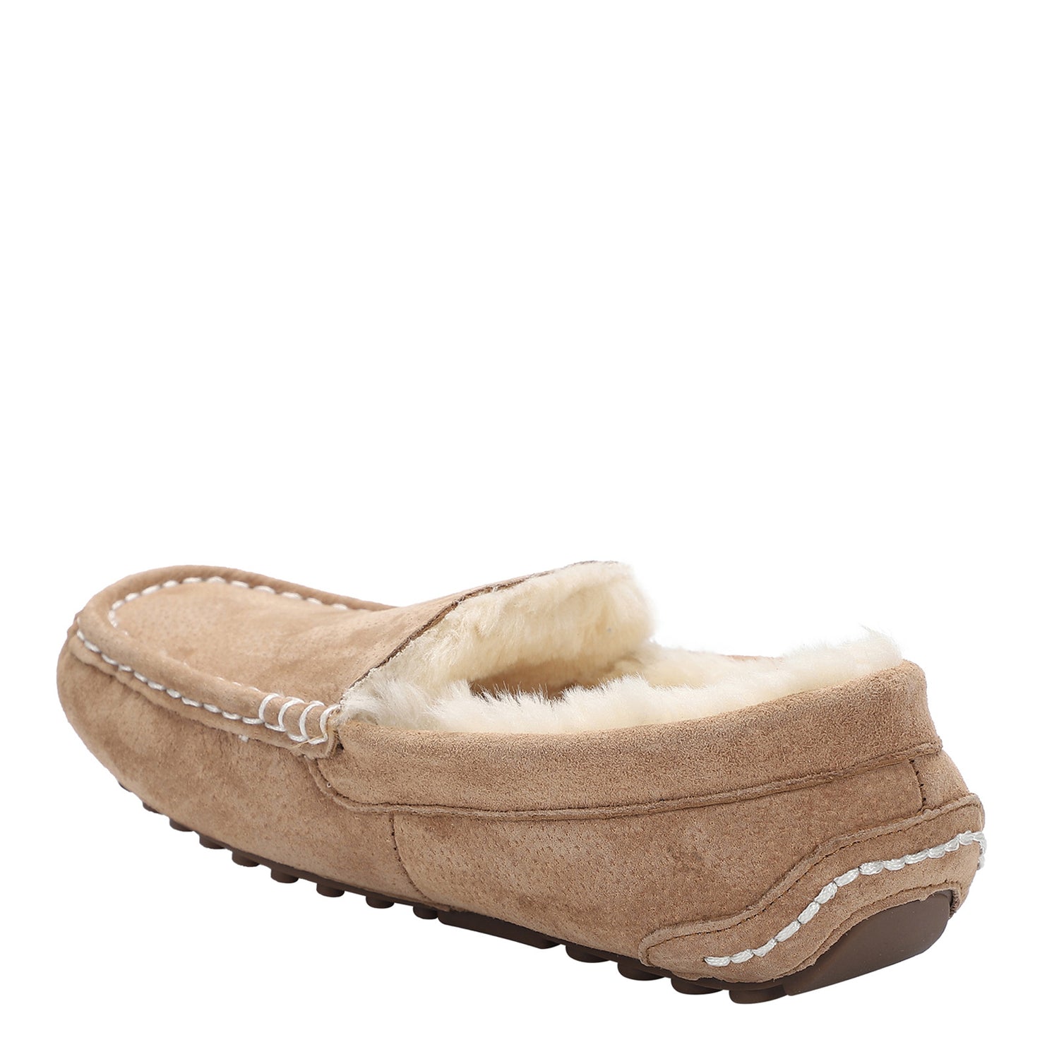 Peltz Shoes  Women's Lamo Callie Moc Slipper - Wide Width Chestnut EW1934WD-CNT