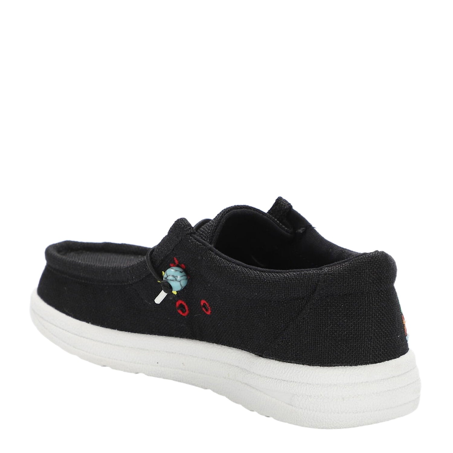 Peltz Shoes  Women's Lamo Paula Slip-On Black Floral EW2035-BKFL