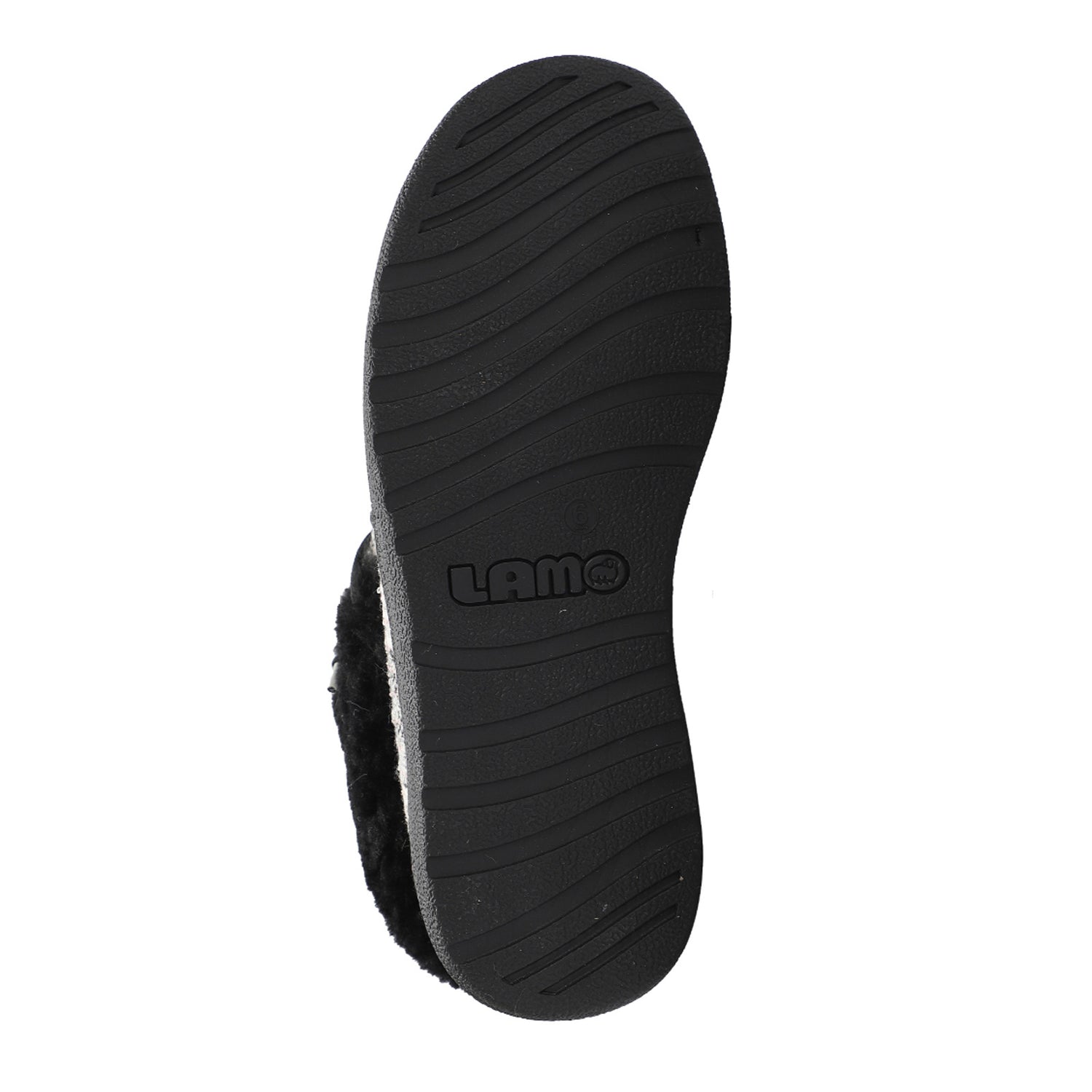 Peltz Shoes  Women's Lamo Cassidy Slipper Black White Multi EW2152-BLKM