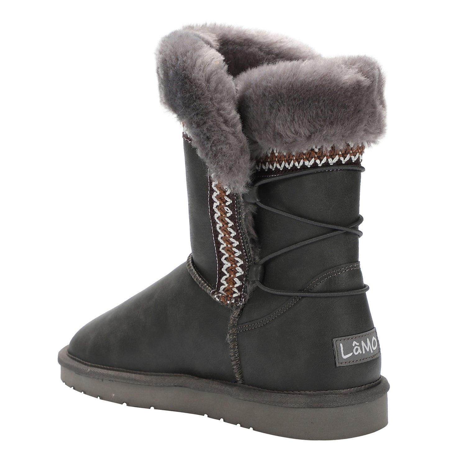 Peltz Shoes  Women's Lamo Alma Boot Waxed Charcoal EW2315-WCHA