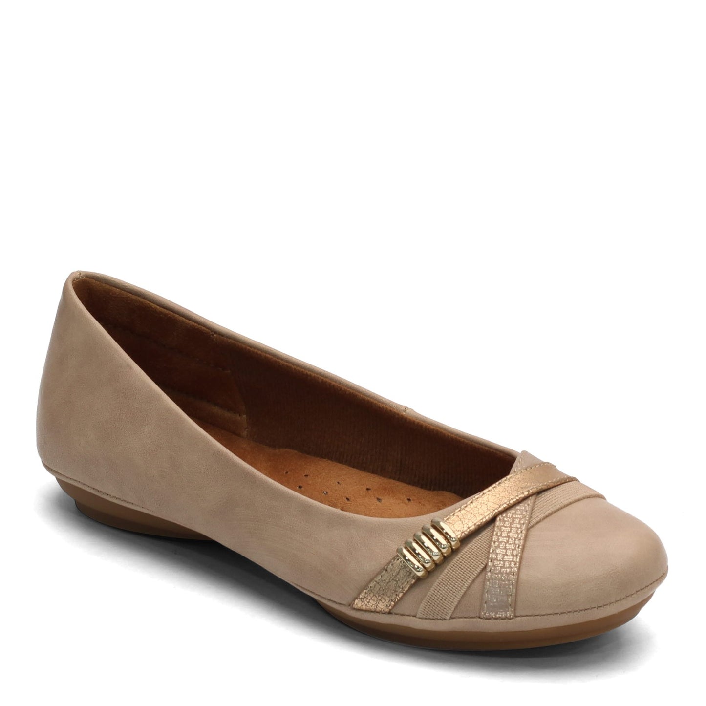Peltz Shoes  Women's Eurosoft Shaina Flat TAUPE METALLIC ES0002403