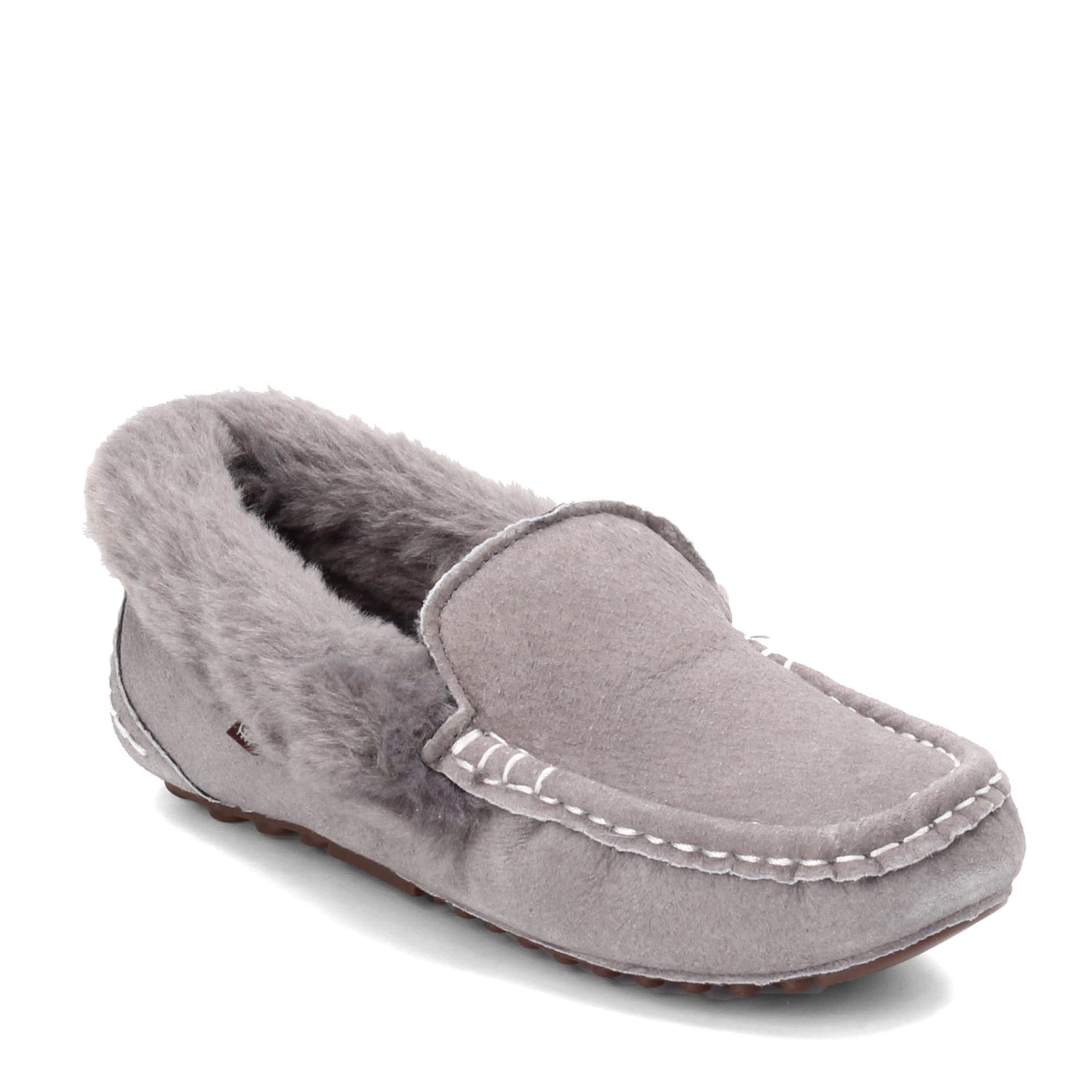 Peltz Shoes  Women's Lamo Aussie Moc Slipper CHARCOAL EW1535-CHA