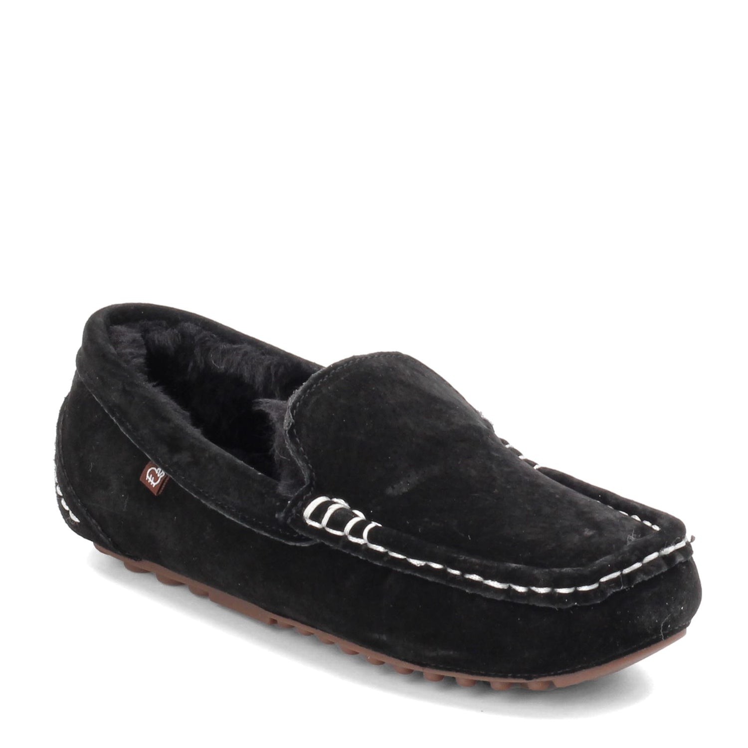 Peltz Shoes  Women's Lamo Callie Moc Slipper BLACK EW1934-BLK