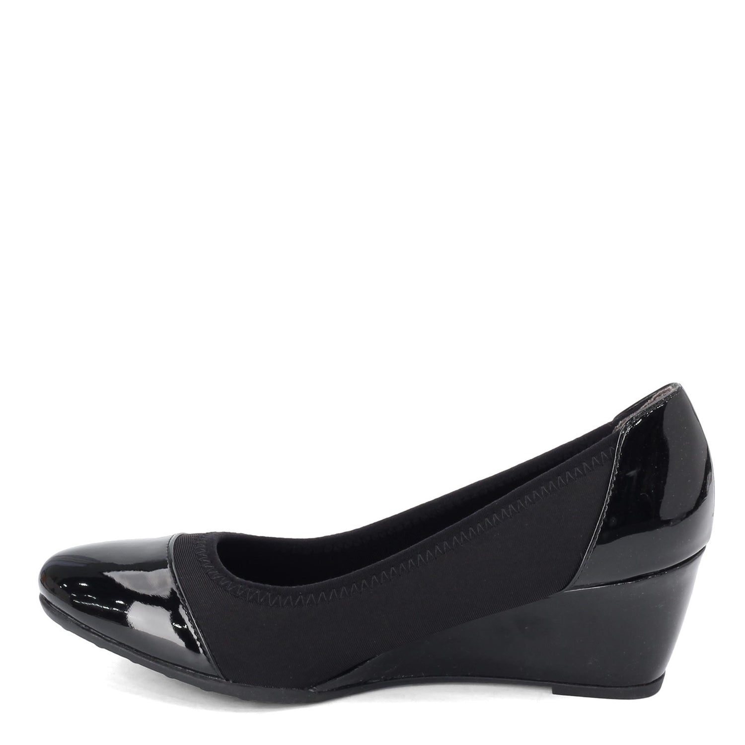 Peltz Shoes  Women's Lifestride Juliana Stretch Wedge Black F2858M1900