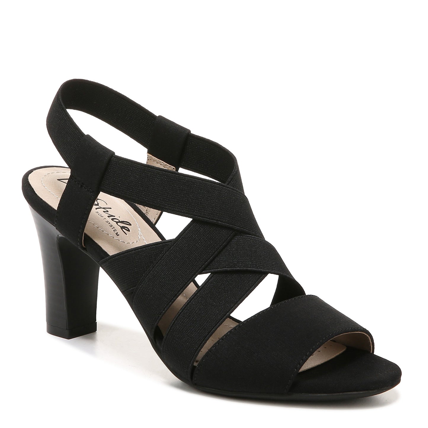 Peltz Shoes  Women's Lifestride Charlotte High Heel Sandals Black F7205S1001
