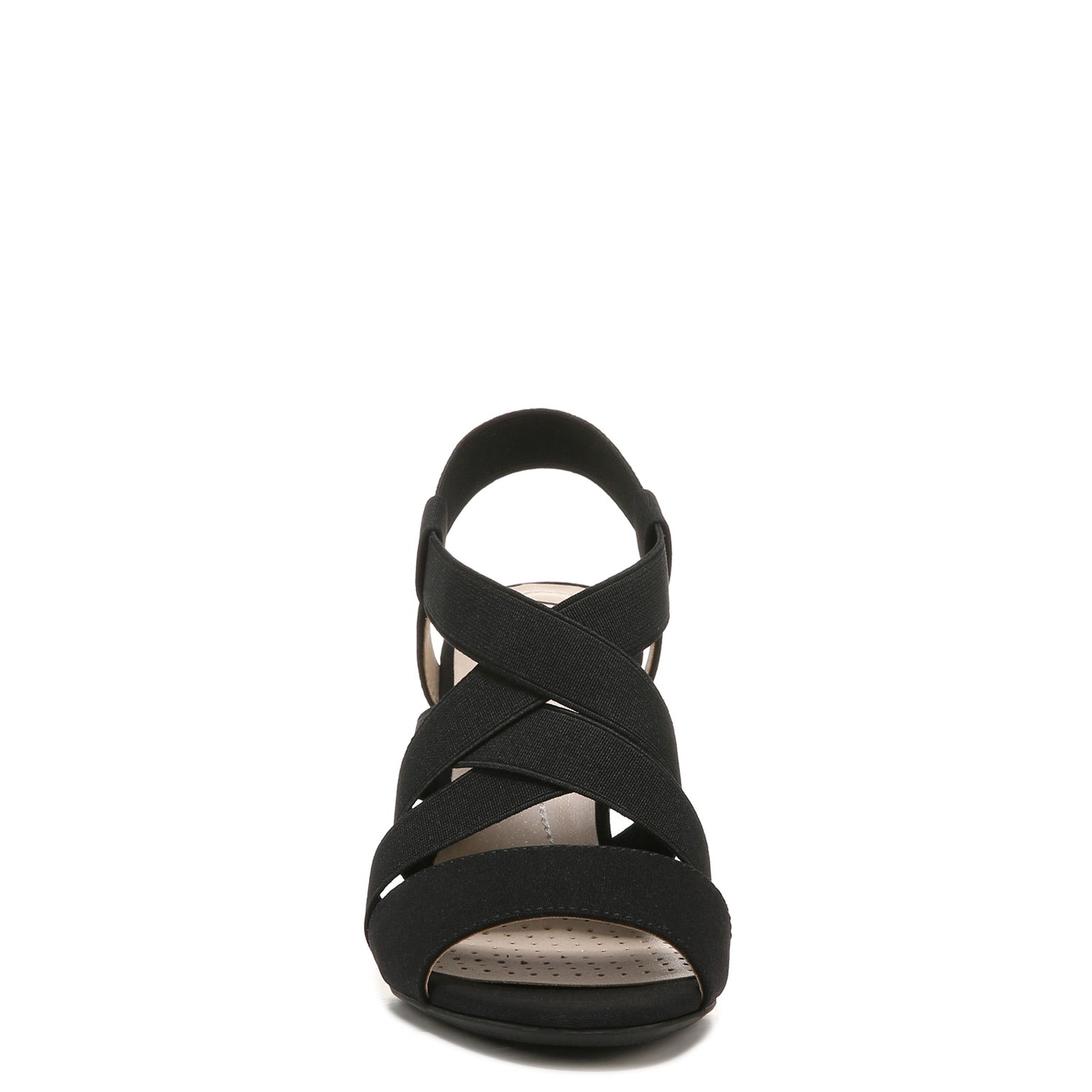 Peltz Shoes  Women's Lifestride Charlotte High Heel Sandals Black F7205S1001