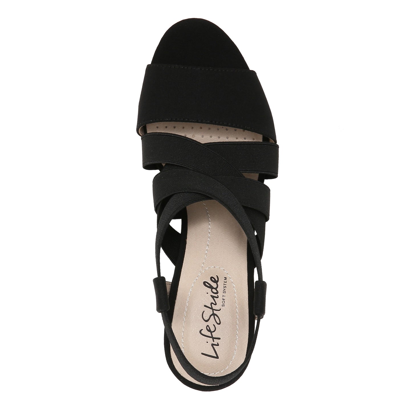 Peltz Shoes  Women's Lifestride Charlotte High Heel Sandals Black F7205S1001