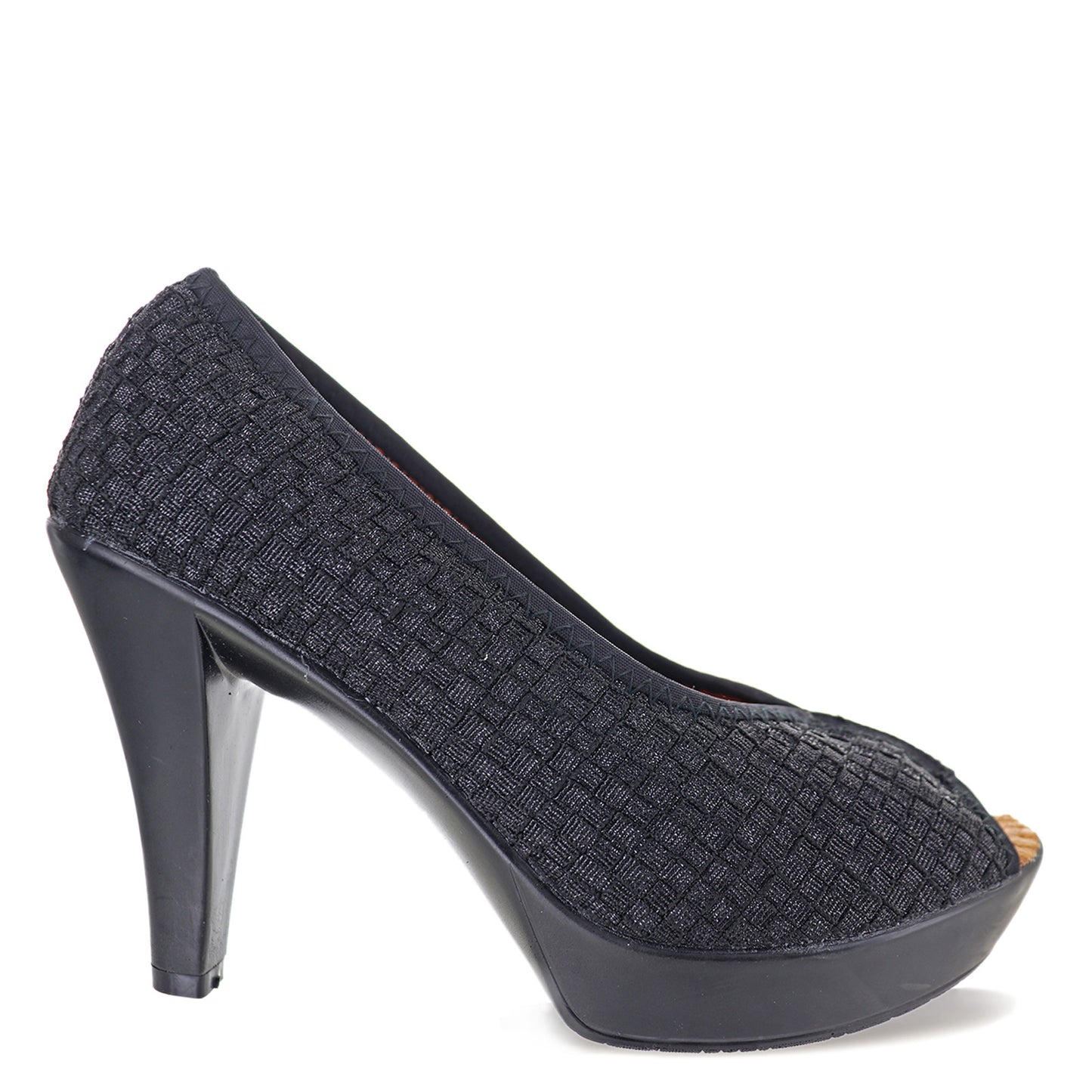 Peltz Shoes  Women's Bernie Mev Fabulous Pump BLACK METALLIC FABULOUS BKMET