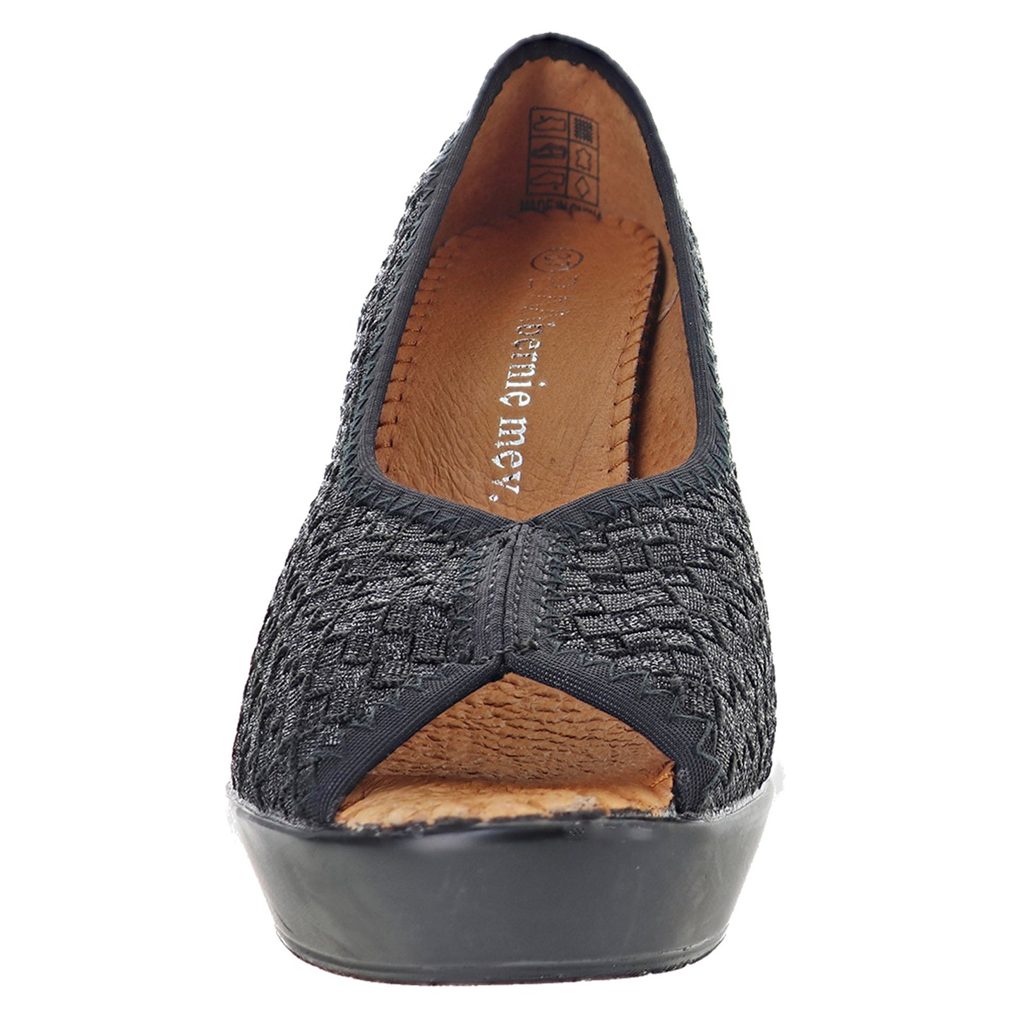 Peltz Shoes  Women's Bernie Mev Fabulous Pump BLACK METALLIC FABULOUS BKMET