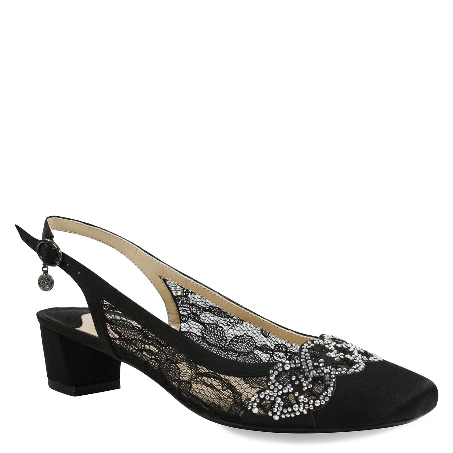 Peltz Shoes  Women's J Renee Faleece Pump Black Clear FALEEC-SABLK