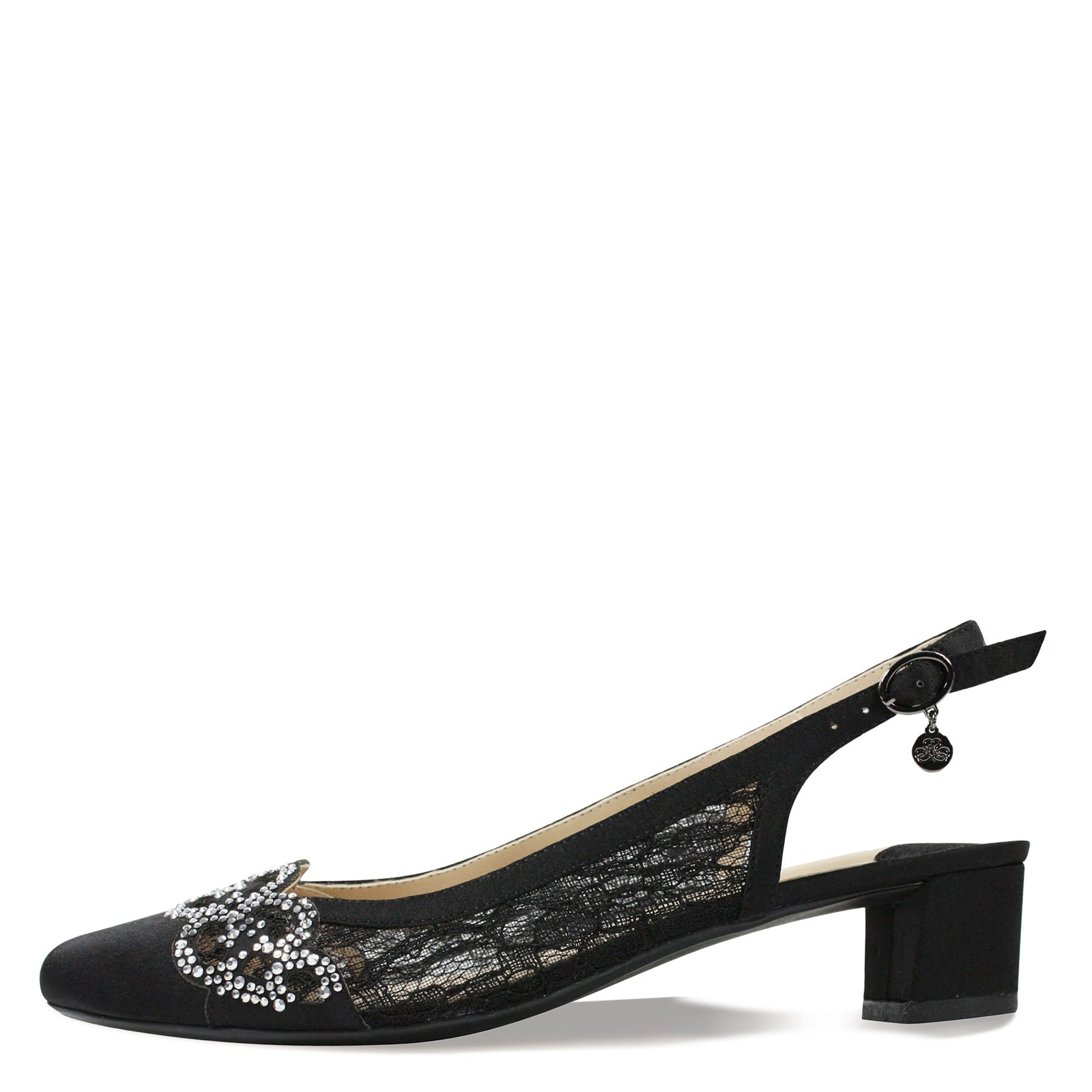 j. renee charlotte glitter dress pumps J. Renee Aleksa Glitter Embellished Fabric Mesh Slingback Kitten Heel Dress Pumps