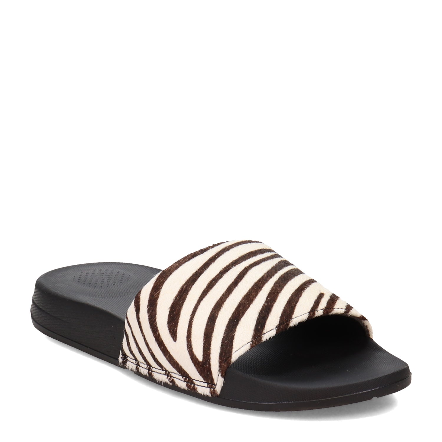 Peltz Shoes  Women's FitFlop iQushion Slide Sandal Zebra FE1-A13