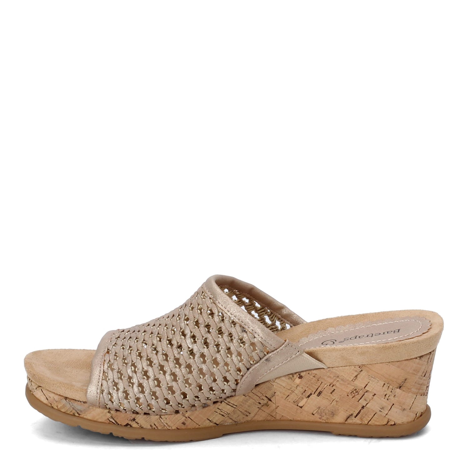 Peltz Shoes  Women's Baretraps Flossey Sandal GOLD FLOSSEY-SOFTGLD
