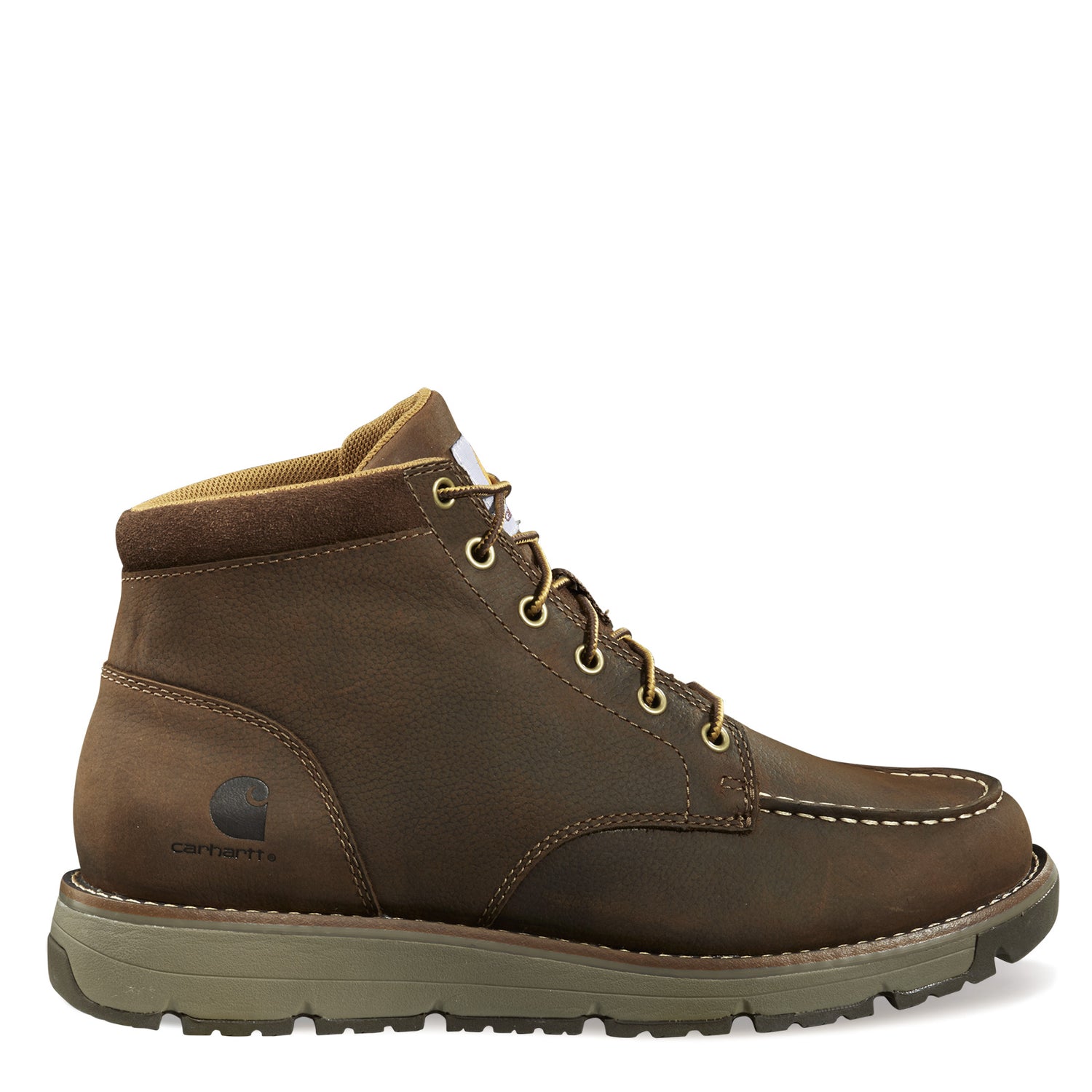 Peltz Shoes  Men's Carhartt Millbrook 5in Soft Moc Toe Wedge Work Boot DARK BROWN FM5010-M