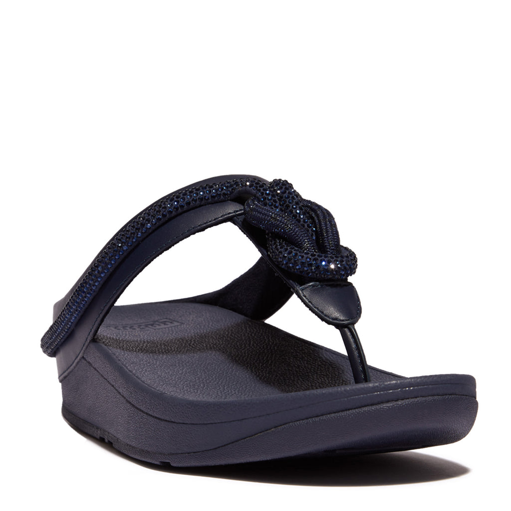 Women's FitFlop Fino Crystal Cord Sandal MIDNIGHT NAVY FQ3-399