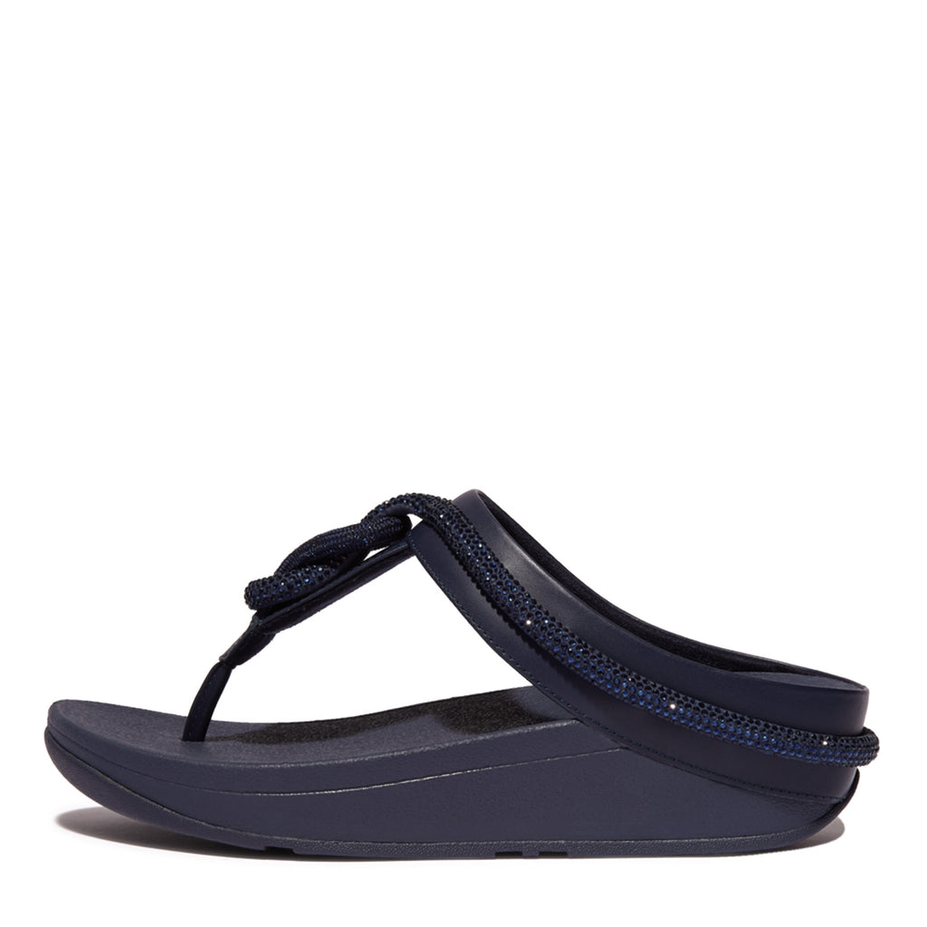 Women's FitFlop Fino Crystal Cord Sandal MIDNIGHT NAVY FQ3-399