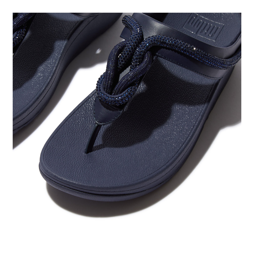 Women's FitFlop Fino Crystal Cord Sandal MIDNIGHT NAVY FQ3-399