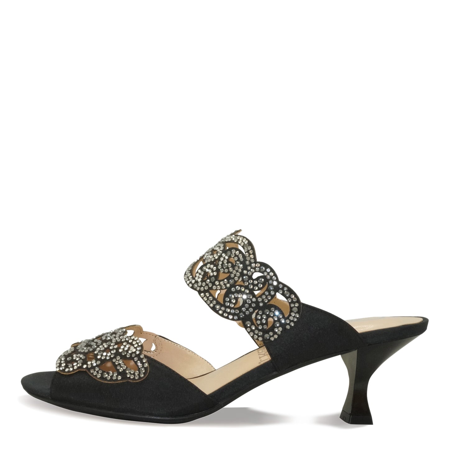 Peltz Shoes  Women's J Renee Francie Sandal Black Satin FRANCI-SABLK