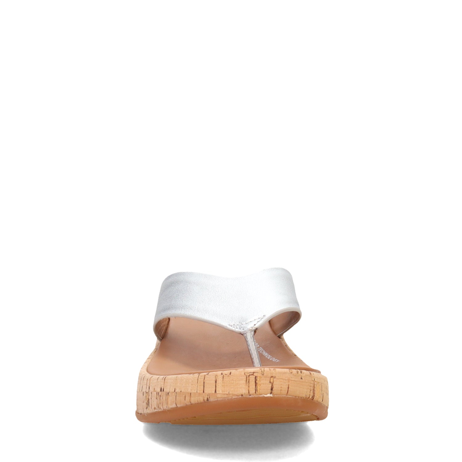 Peltz Shoes  Women's FitFlop F-Mode Flatform Toe Post Sandal Silver FT7-011