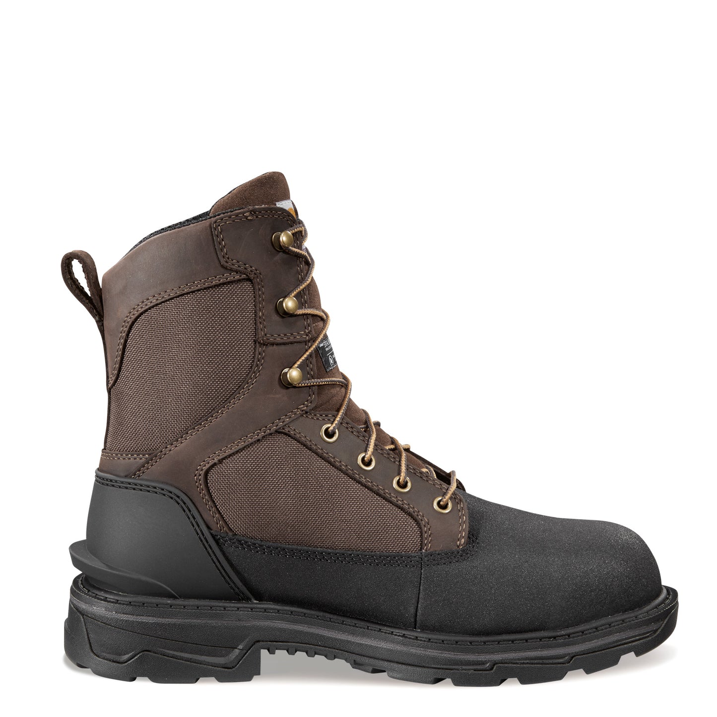 Peltz Shoes  Men's Carhartt Ironwood WP 8in Ins Alloy Toe Boot BROWN BLACK FT8509-M