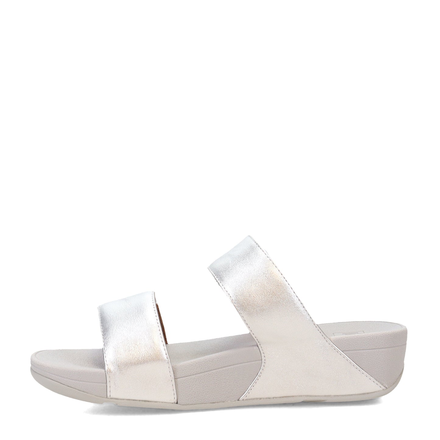 Peltz Shoes  Women's FitFlop Lulu Adjustable Strap Slide Sandal Silver FV6-011