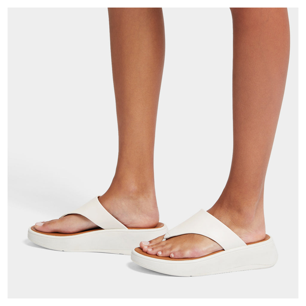 Women's FitFlop F-Mode Flatform Toe-Post Sandal CREAM FW4-477