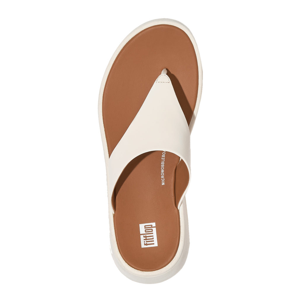 Women's FitFlop F-Mode Flatform Toe-Post Sandal CREAM FW4-477