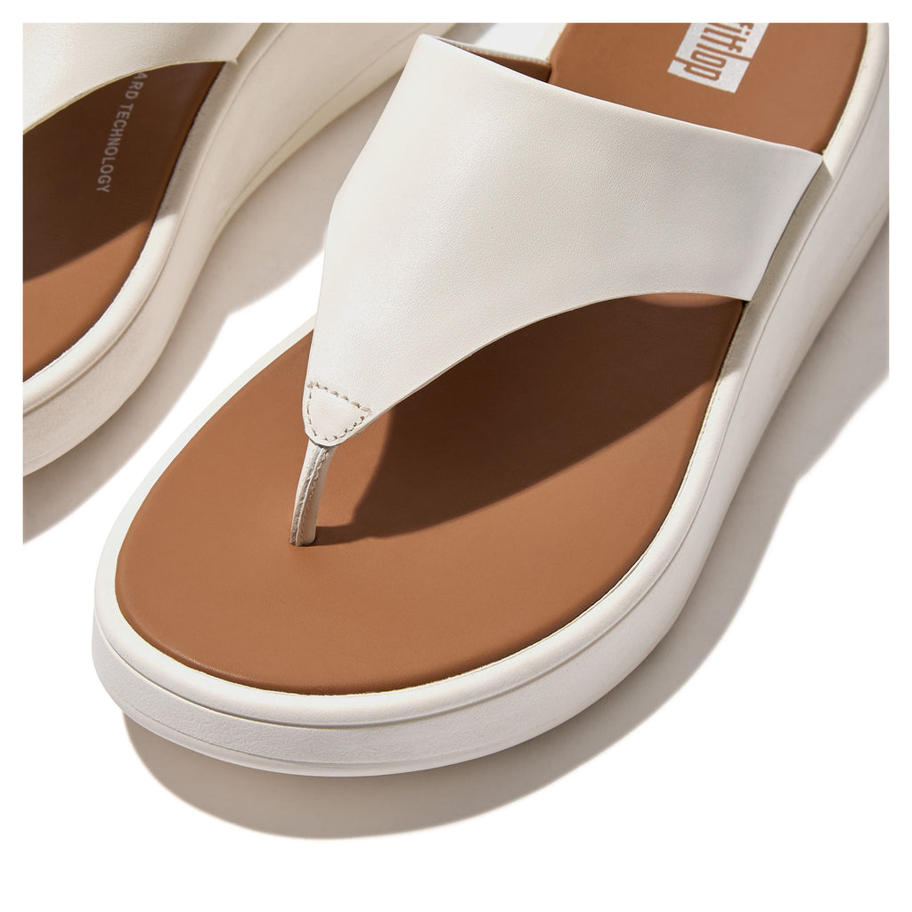 Women's FitFlop F-Mode Flatform Toe-Post Sandal CREAM FW4-477