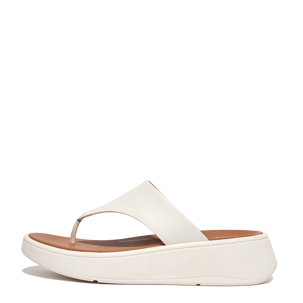 Women's FitFlop F-Mode Flatform Toe-Post Sandal CREAM FW4-477