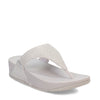 Peltz Shoes  Women's FitFlop Lulu Shimmerlux Thong Sandal Silver FZ8-011