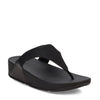 Peltz Shoes  Women's FitFlop Lulu Shimmerlux Thong Sandal Black FZ8-090