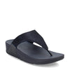 Peltz Shoes  Women's FitFlop Lulu Shimmerlux Thong Sandal Midnight Navy FZ8-399
