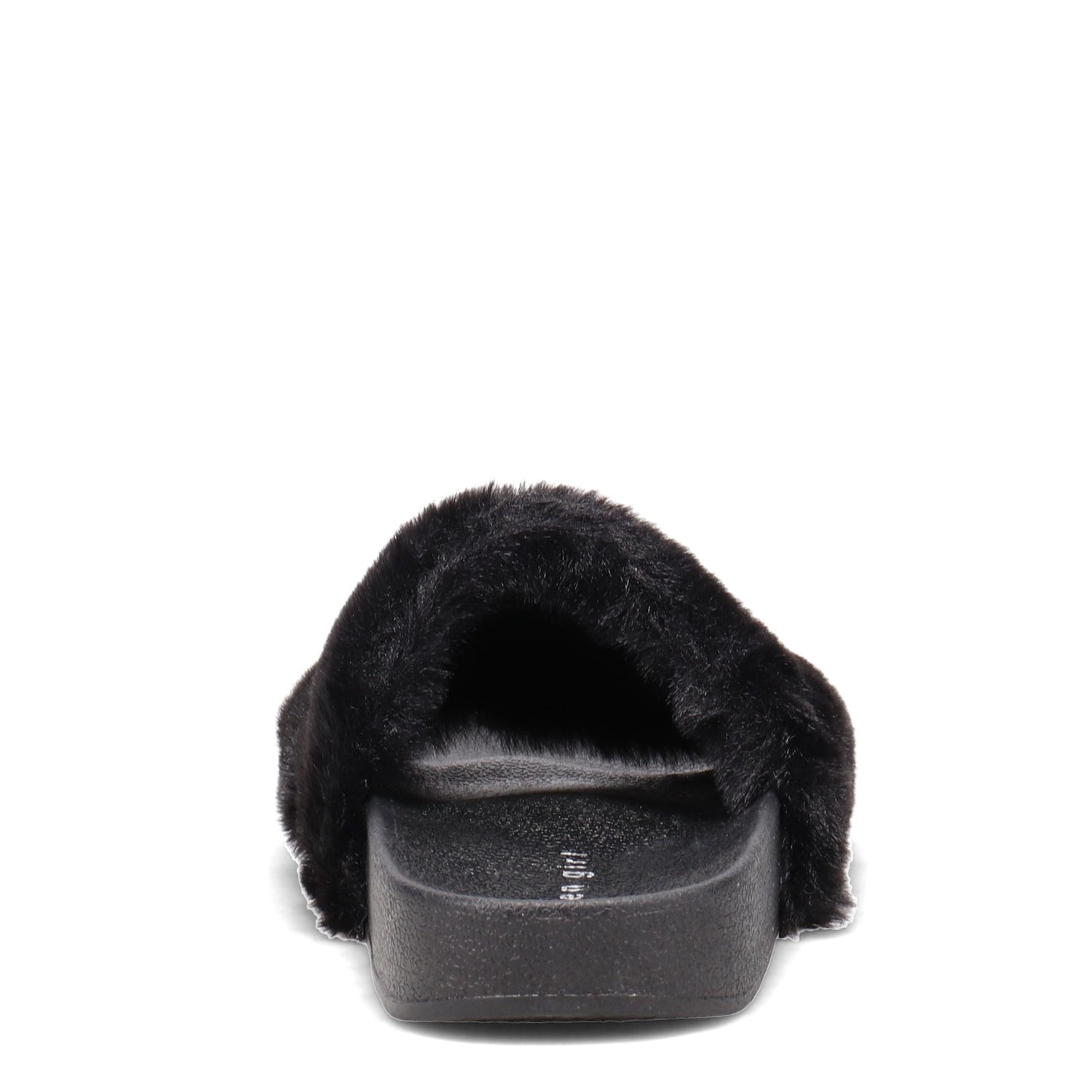 Peltz Shoes  Women's Madden Girl Fancy Faux Fur Sandal BLACK FANCY F-BLACK