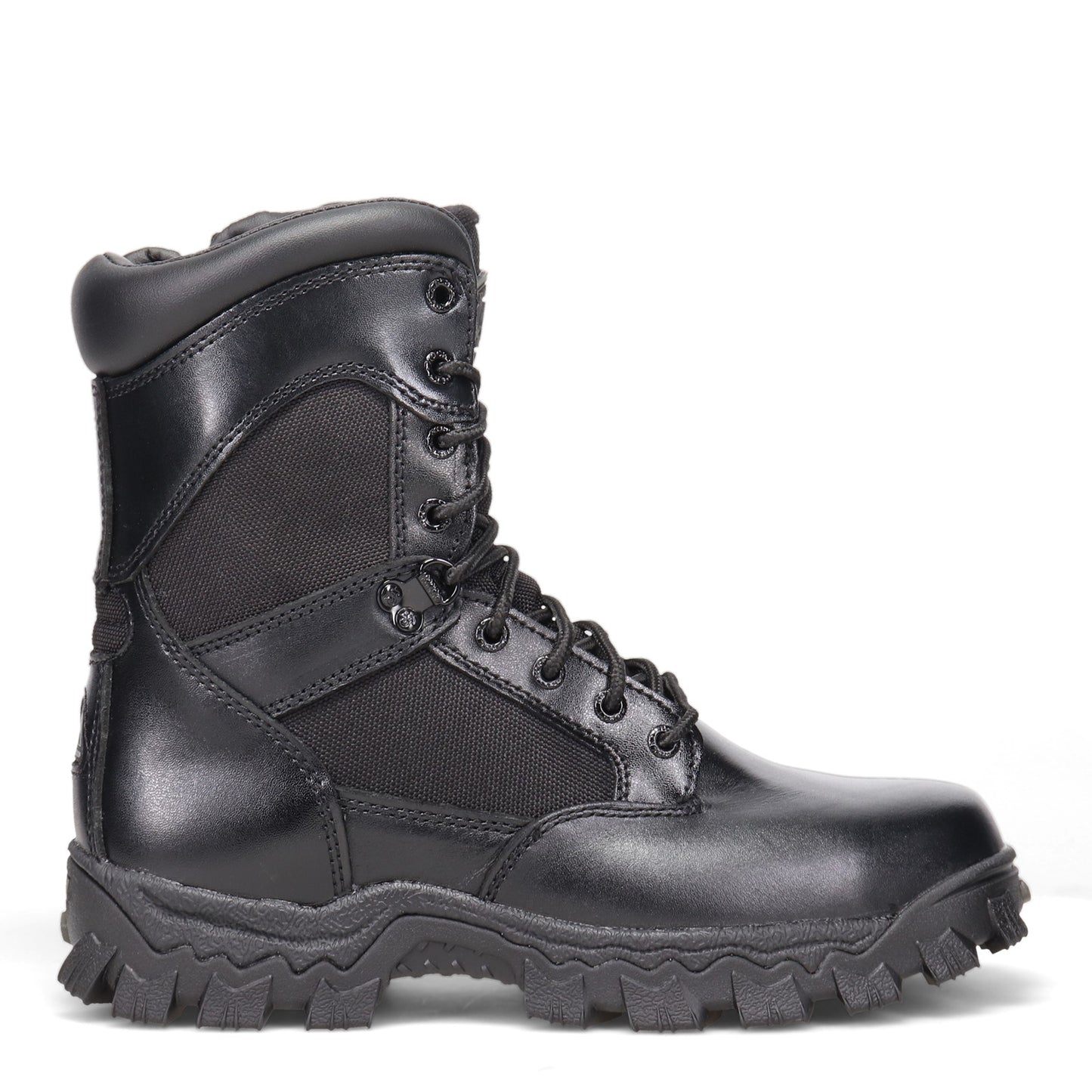 Peltz Shoes  Men's Rocky Alpha Force Waterproof Zip Work Boot BLACK FQ0002173