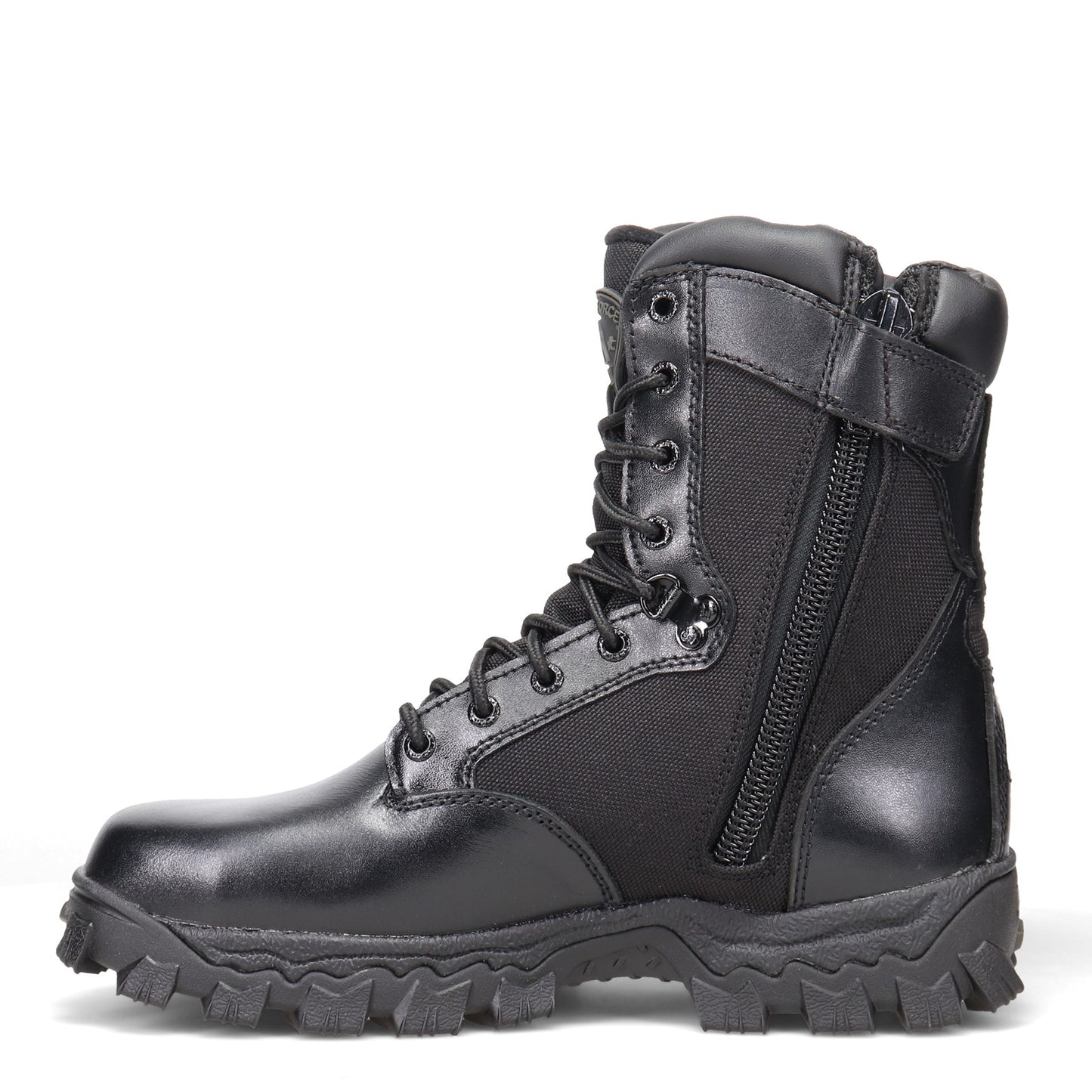 Peltz Shoes  Men's Rocky Alpha Force Waterproof Zip Work Boot BLACK FQ0002173