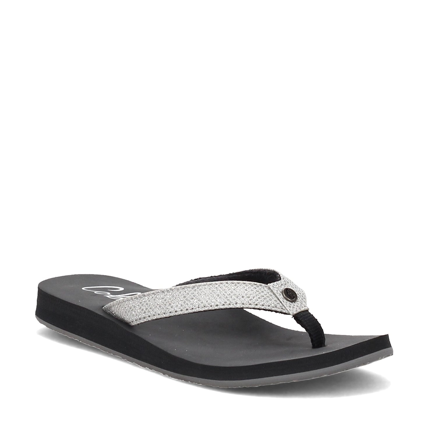 Peltz Shoes  Women's Cobian Fiesta Skinny Bounce Flip Flop WHITE FSB13-WHITE