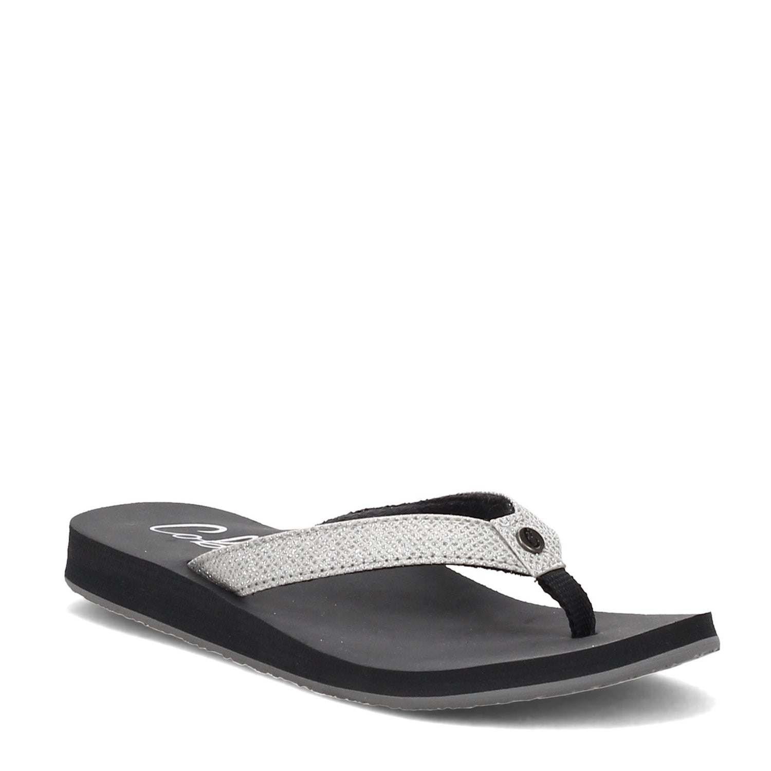 Peltz Shoes  Women's Cobian Fiesta Skinny Bounce Flip Flop WHITE FSB13-WHITE